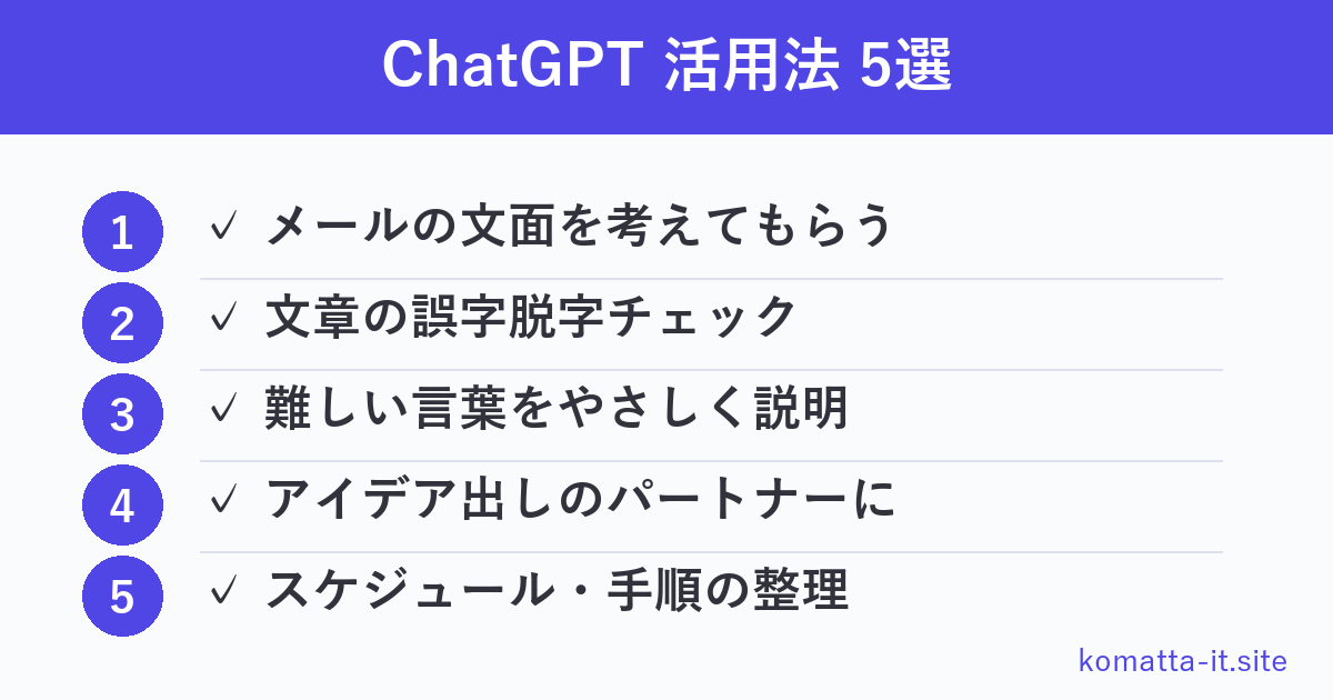 ChatGPT 活用法 5選